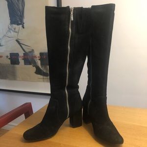 Schutz Karina Black Suede Boots